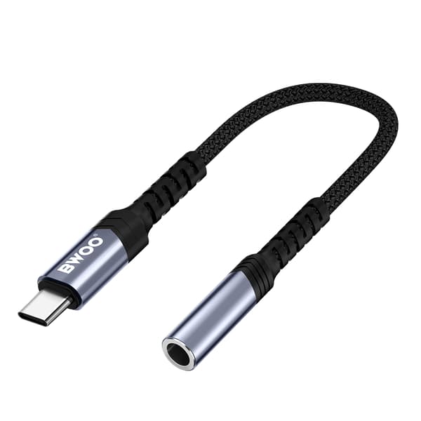 BWOO Adapter AUX 3 5mm - USB-C svart BZ47