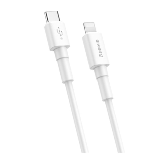 1M Baseus 18W pd Kabel USB-C till Lightning 18W vit