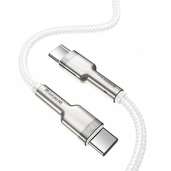 Baseus-kabel Cafule Metal PD USB-C - USB-C 2,0 m vit 100W
