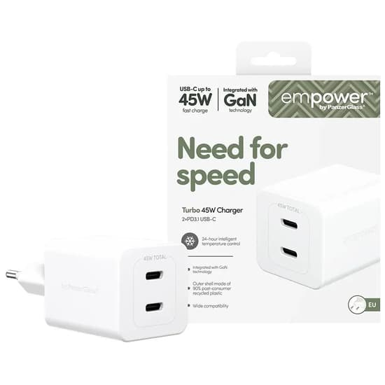 empower by PanzerGlass Turbo 45W GaN Adapter 2xUSB-C