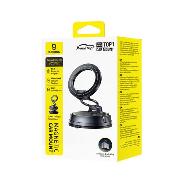 Baseus PrimeTrip VC2 Flex Magnetisk Bilhållare Sugkopp Version Svart