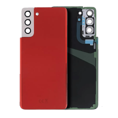 Baksidesglas med kameralins för Samsung Galaxy S21 Plus 5G (Eftermarknad Plus) (Phantom Red) röd