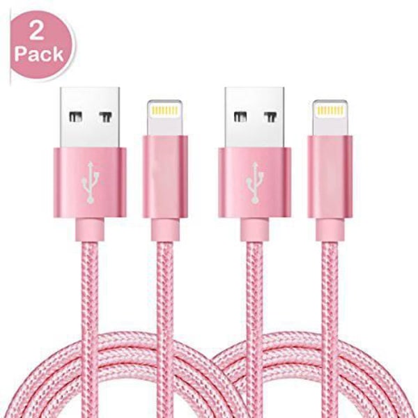 2 st 1 m färgade  iphone kabel top kvalitet. Pink