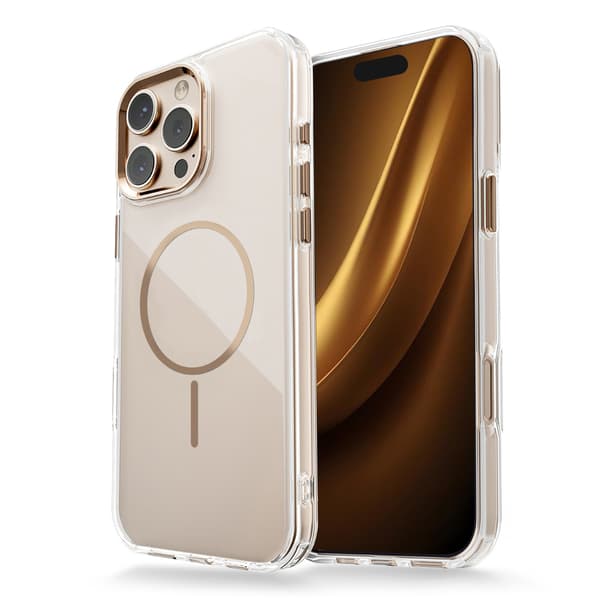 Clear Thin Mag-fodral för iPhone 16 Pro Max 6,9\" guld