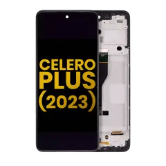 LCD-enhet med ram för Boost Mobile Celero 5G Plus (2023) (renoverad) (alla färger)