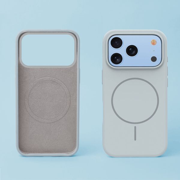 Silikon tunt Mag-skal för iPhone 17 Pro / iPhone 18 Pro silver