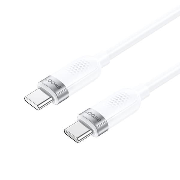 BWOO 65W kabel USB-C - USB-C 1m vit vit