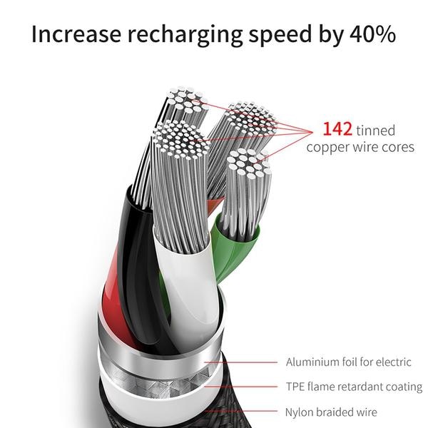 Extra lång  5M iphone  baseus kabel