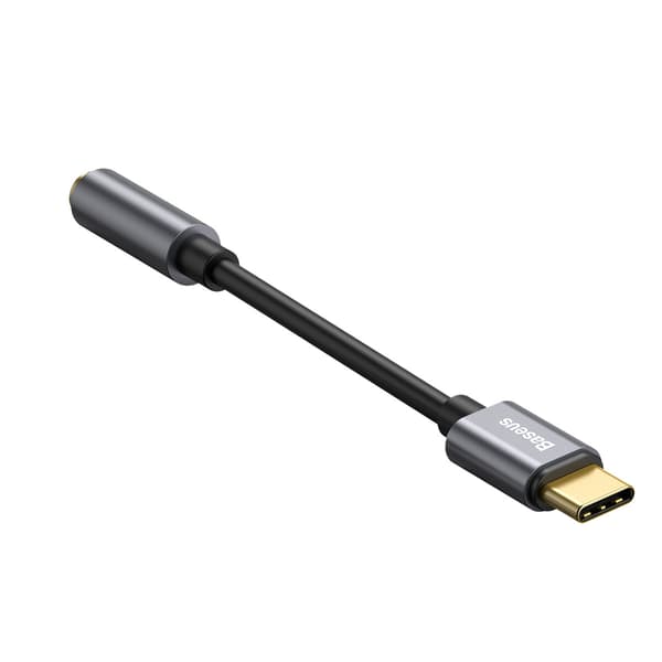 Baseus-adapter L54 USB-C till jack 3,5 mm mörkgrå