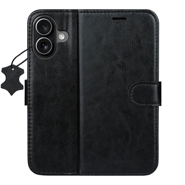 Smart Luxe läderfodral för iPhone 16 6,1\" svart