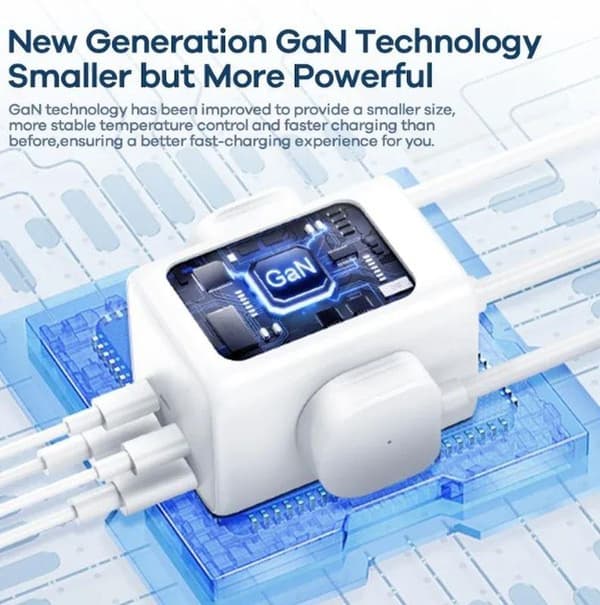 REMAX GAN POWER STRIP 65W RP-U157 2xUSB+2xUSB-C 1.5M VIT