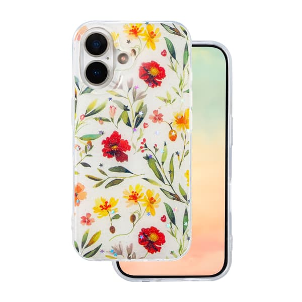 Glow Glam skal för iPhone 16 vit vit