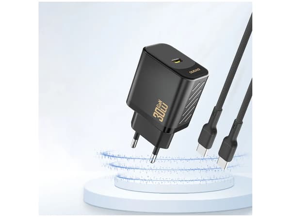 Dudao A27PEU Adapter 30Watt GaN 1xUSB-C svart svart
