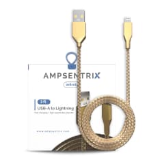 USB Typ A till Lightning-kabel (ej MFI) (1 m / 3 fot) (AmpSentrix Infinity) (Guld) guld