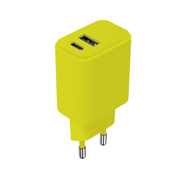 Setty laddare USB + USB-C 20W LSIM-AC-2011 lime
