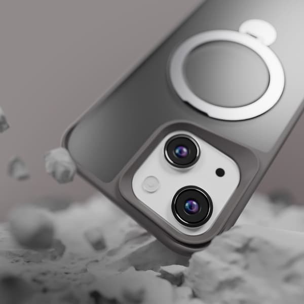 Etteri Matt Mag Ring skal för iPhone 15 grå
