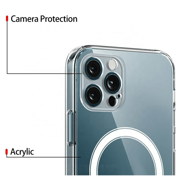 Hårdsilikonfodral för iPhone 12/12 Pro med stöd för Mag-Safe transparent