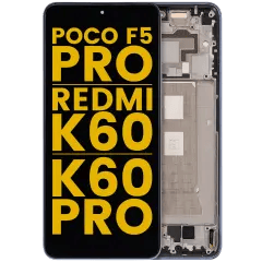 OLED-enhet med ram för Xiaomi Poco F5 Pro / Redmi K60 / K60 Pro (renoverad) (blå) blå