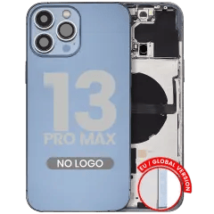 Baksida med smådelar för iPhone 13 Pro Max (EU / Global version) (Eftermarknad Plus) (Sierra Blue) blå