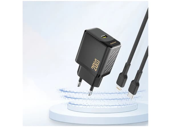 Dudao A26EU Adapter 20Watt GaN 1xUSB-C svart svart