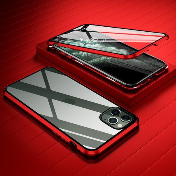 Doubel magnet fodral för iphone 11 pro max|röd Red