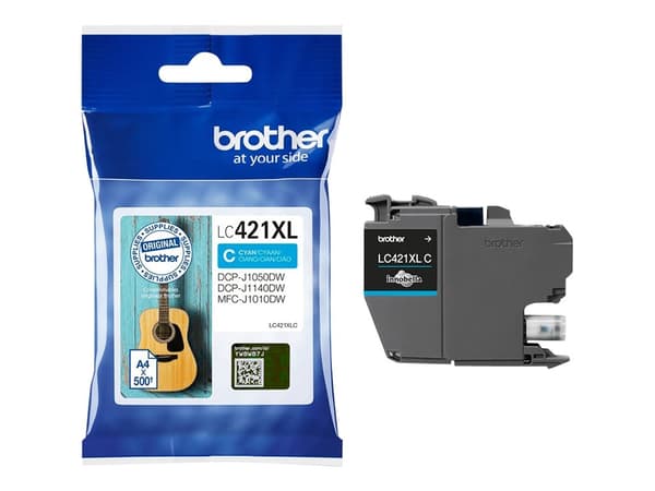 Brother LC 421XLC Cyan 500 sidor bläck