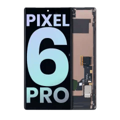 OLED-enhet med ram (med fingeravtryckssensor) för Google Pixel 6 Pro (äkta OEM) (alla färger)