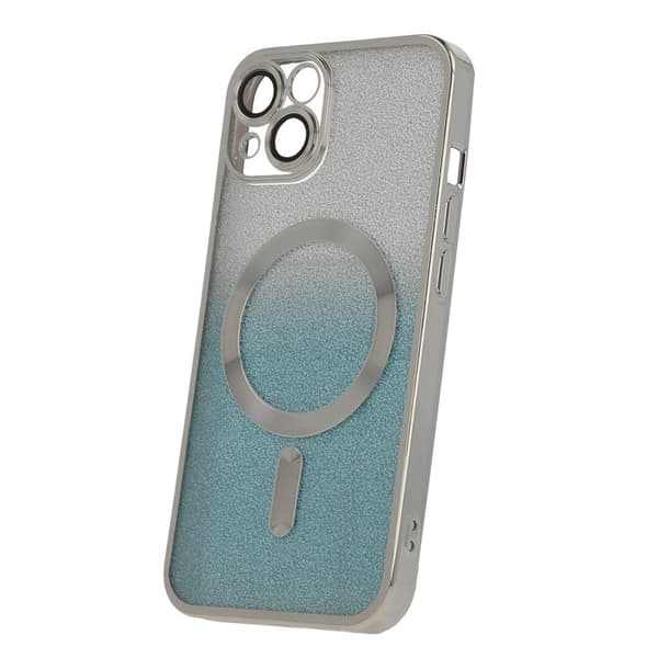 Glitter Chrome Mag-fodral för iPhone 15 6,1" silvergradient