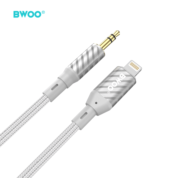 BWOO AUX-kabel Lightning till 3,5 mm Jack audio AUX073 transparent