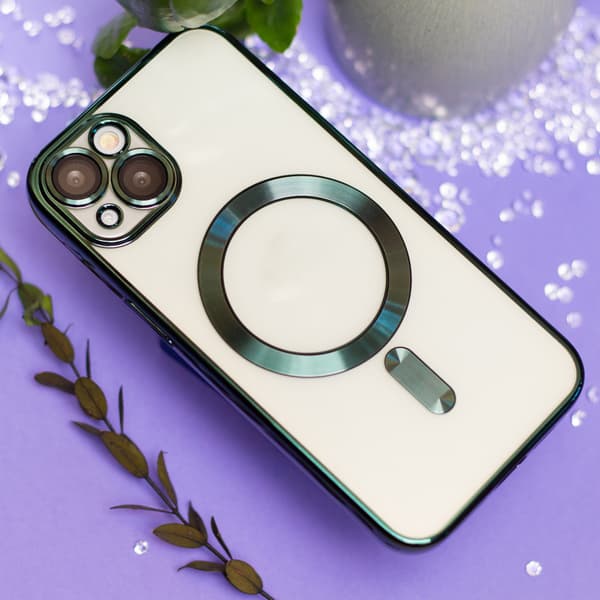 Färgad krom Mag-skal för iPhone 17 Pro Max 6,9\" grön öppen ring