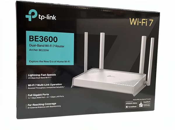 TP-Link Archer BE220W BE3600 Wi-Fi 7 trådlös Router vit