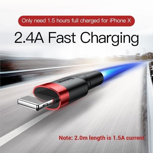 2 m Baseus cabel iphone|röd röd