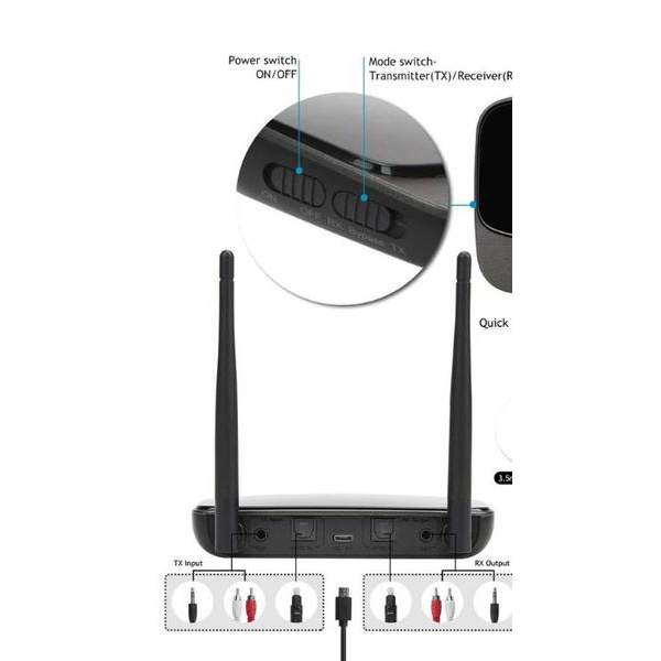 Bluetooth 5.0-sändare,NFC 80m Long Range
