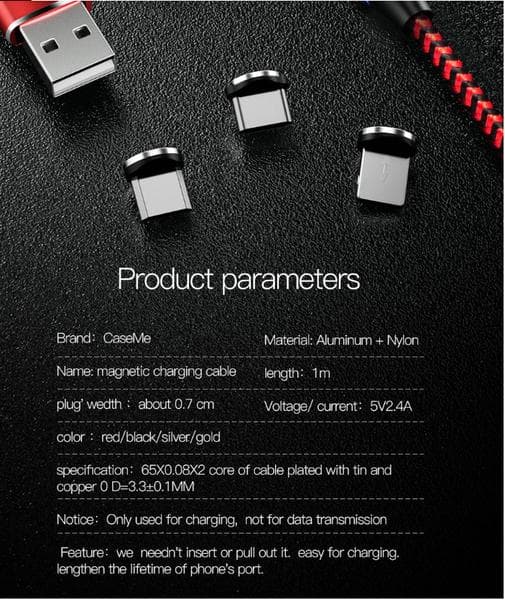 CaseME magnet laddare USB-C|röd
