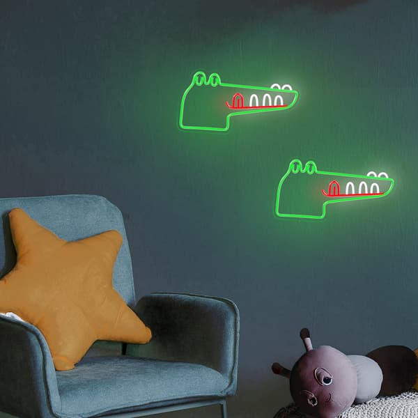 Neon PLEXI LED JURASSIC CROC grön FLNJ03 Forever Light
