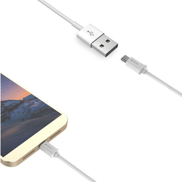 Devia-kabel Smart EC082 USB - USB-C 1,0 m 2,1A vit