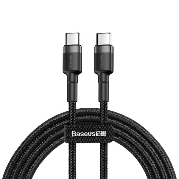 Baseus kabel Cafule PD 2 0 USB-C - USB-C 1,0m 3A grå-svart 60W