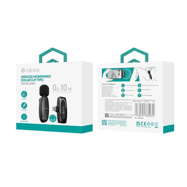 Devia mikrofon för smartphone Kintone USB-C svart