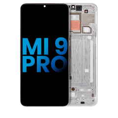 LCD-enhet med ram för Xiaomi Mi 9 Pro (Eftermarknad: Incell) (Dream White) vit