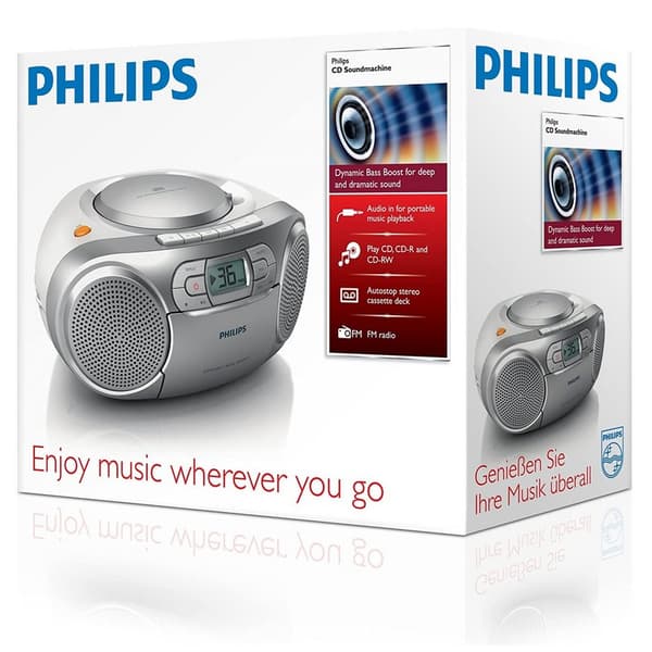 Philips AZ127 Boombox Sölv