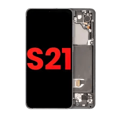 OLED-enhet med ram för Samsung Galaxy S21 5G (Aftermarket Plus) (Phantom Gray) grå