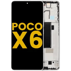 OLED-enhet med ram för Xiaomi Poco X6 (renoverad) (vit)