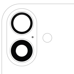 Bakre kameralins (endast glas) med lim för iPhone 16 / 16 Plus (2-delat set) (Eftermarknad Plus) (10-pack)