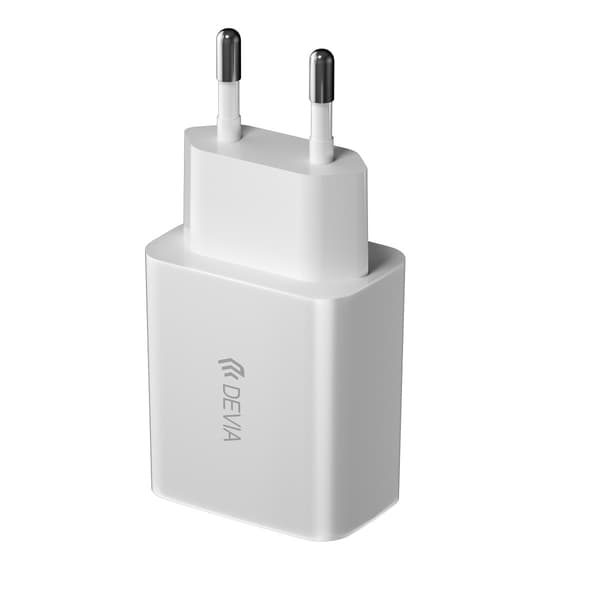 Devia väggladdare Smart 2x USB 2,4A vit + Lightning-kabel