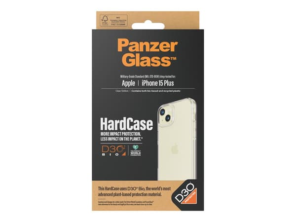 PanzerGlass HardCase Transparent w. D3O iPhone 15 Plus Skal Transparent Apple iPhone 15 Plus