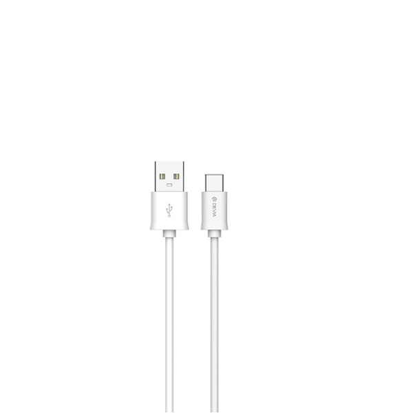 Devia-kabel Smart EC082 USB - USB-C 1,0 m 2,1A vit
