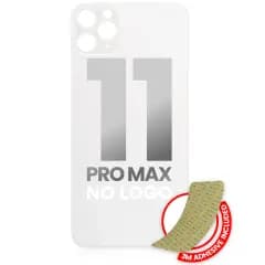 Bakglas med 3M-lim för iPhone 11 Pro Max (ingen logotyp / stort kamerahål) (silver) silver