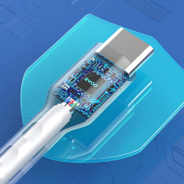 BWOO-kabel USB - USB-C 1m 3A Vit BO-X172C
