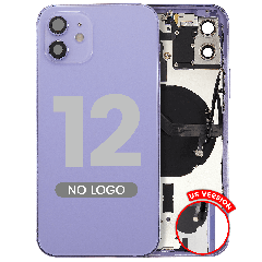Baksida med smådelar för iPhone 12 (amerikansk version) (Eftermarknad Plus) (Lila) lila