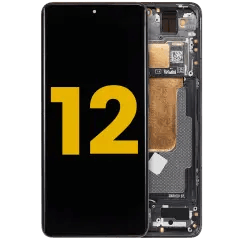 OLED-enhet med ram för Xiaomi 12 / 12X / 12S (renoverad) (grå) grå